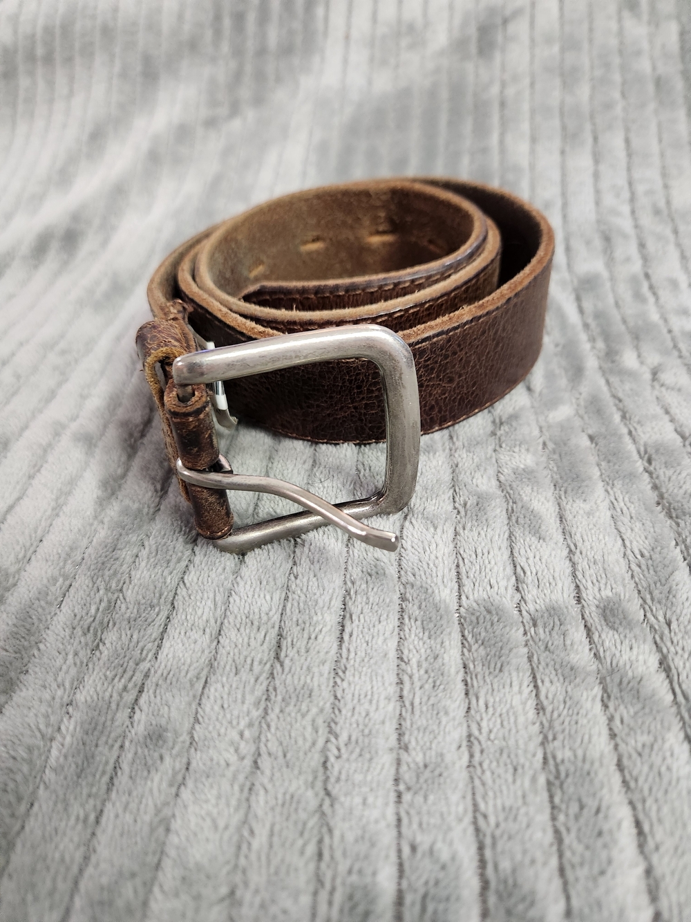 Buckle tan size 32" b3201 Men's Brown Leather Belt with Silver Buckle